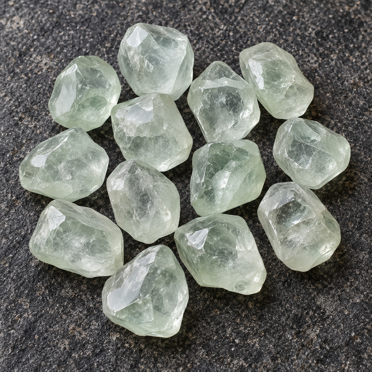 Green Quartz Nugget - dark close-up