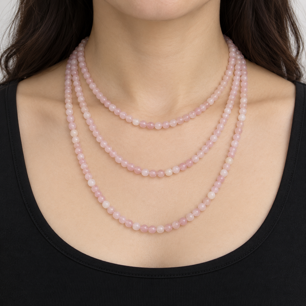 Rose Quartz - necklace styling example