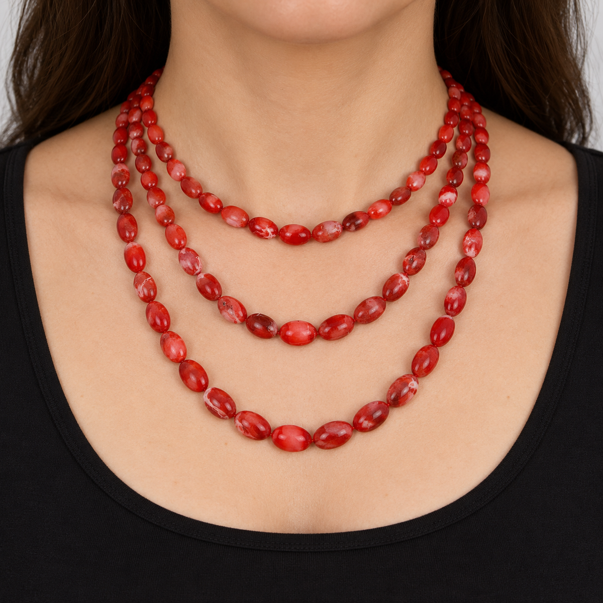 Red Coral - necklace styling example