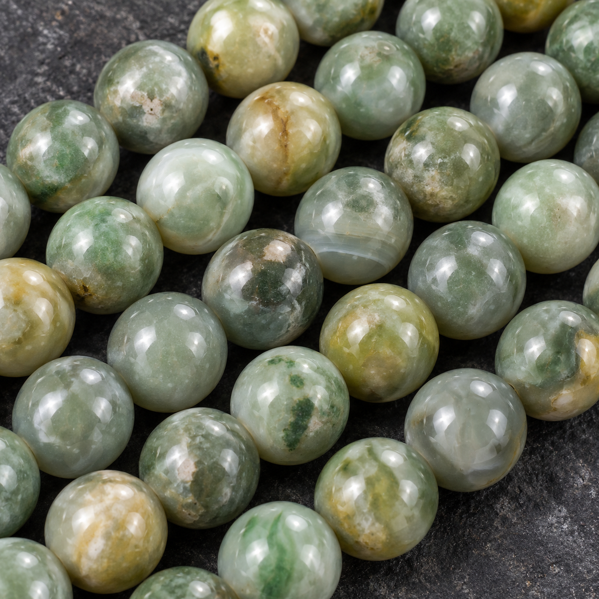 African Green Agate - dark close-up