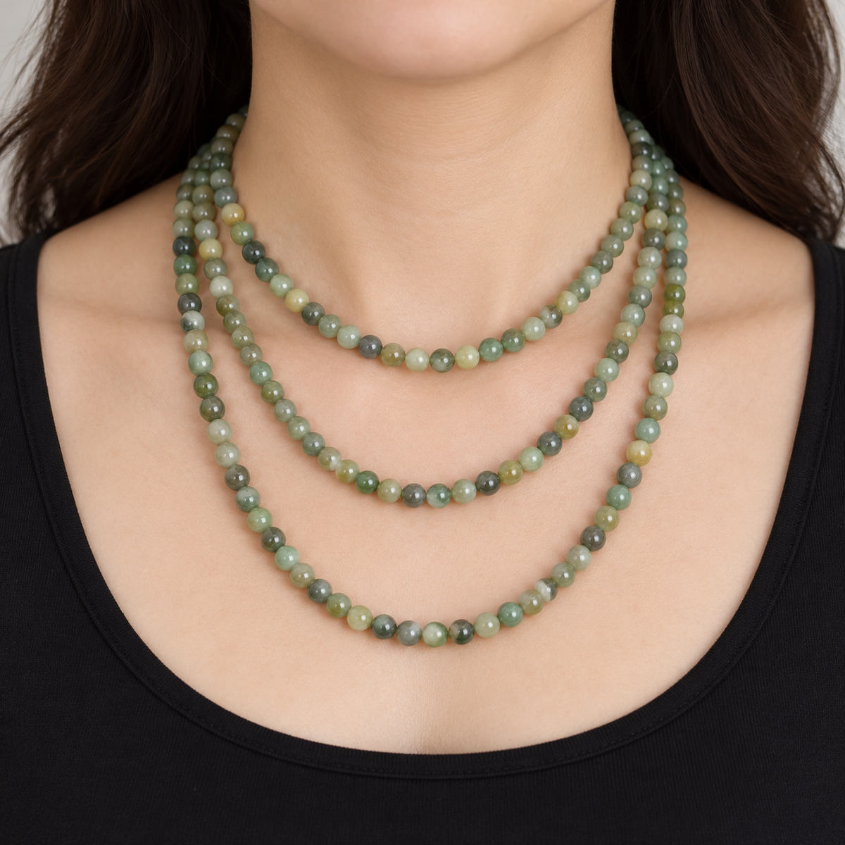 African Green Agate - necklace styling example