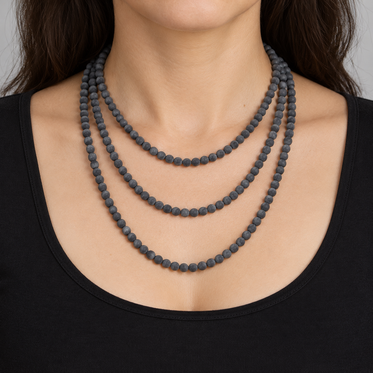 Matte Dusty Onyx - necklace styling example