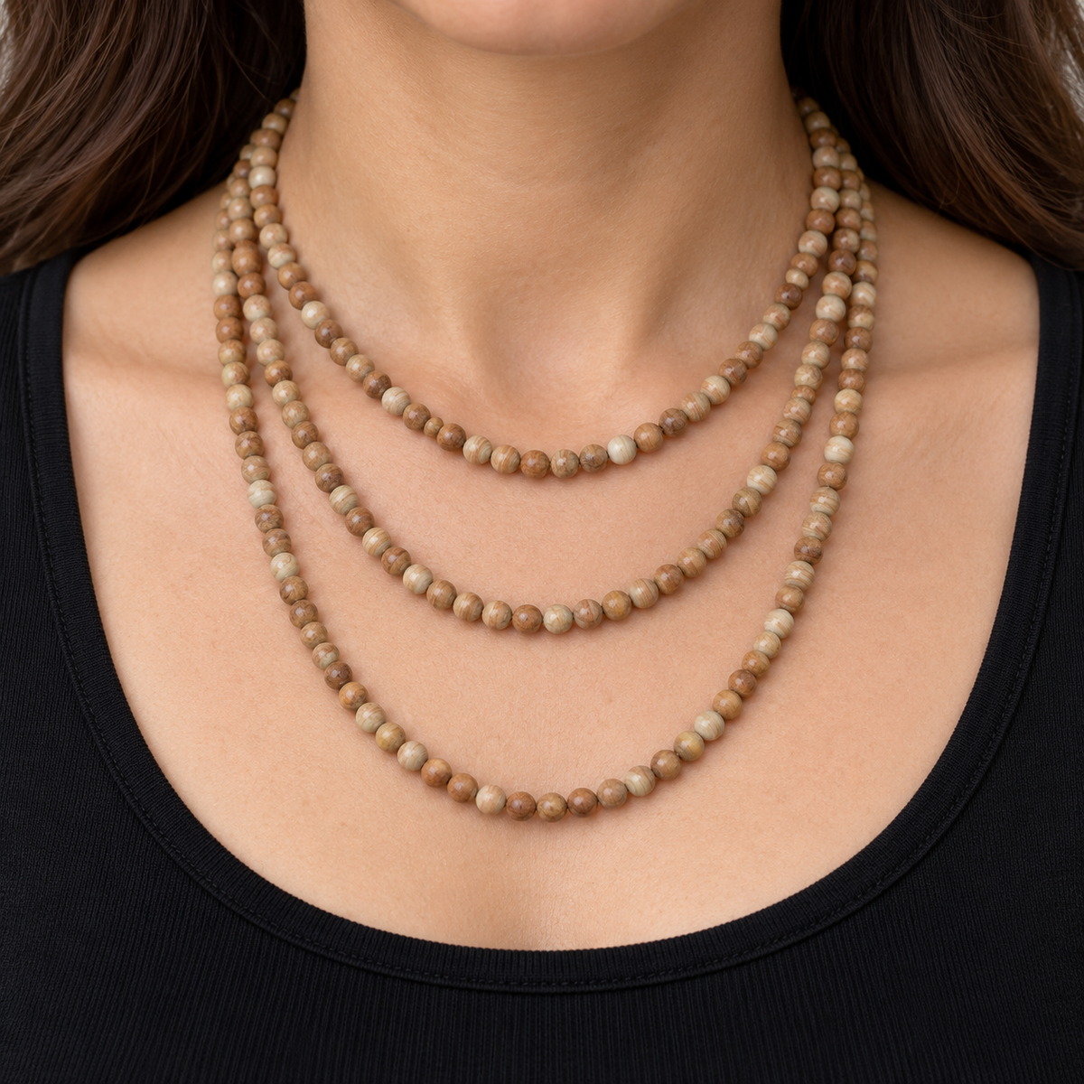 Wooden Jasper - necklace styling example
