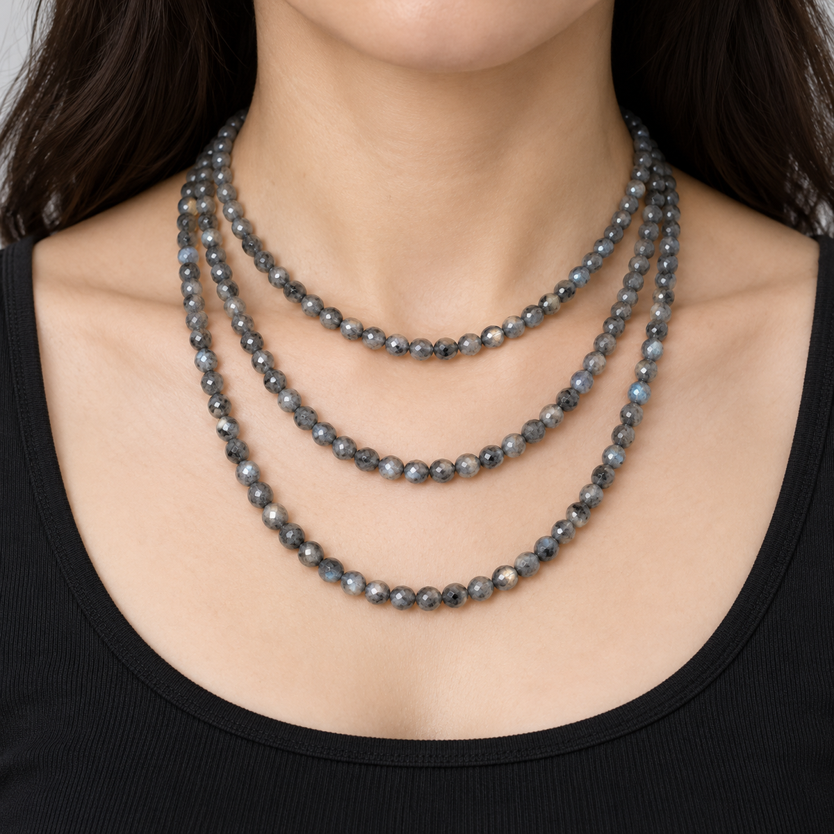 Faceted Labradorite - necklace styling example