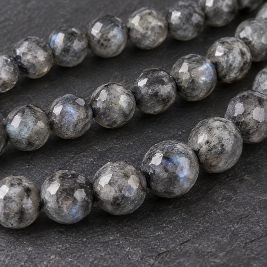 Faceted Labradorite - dark close-up