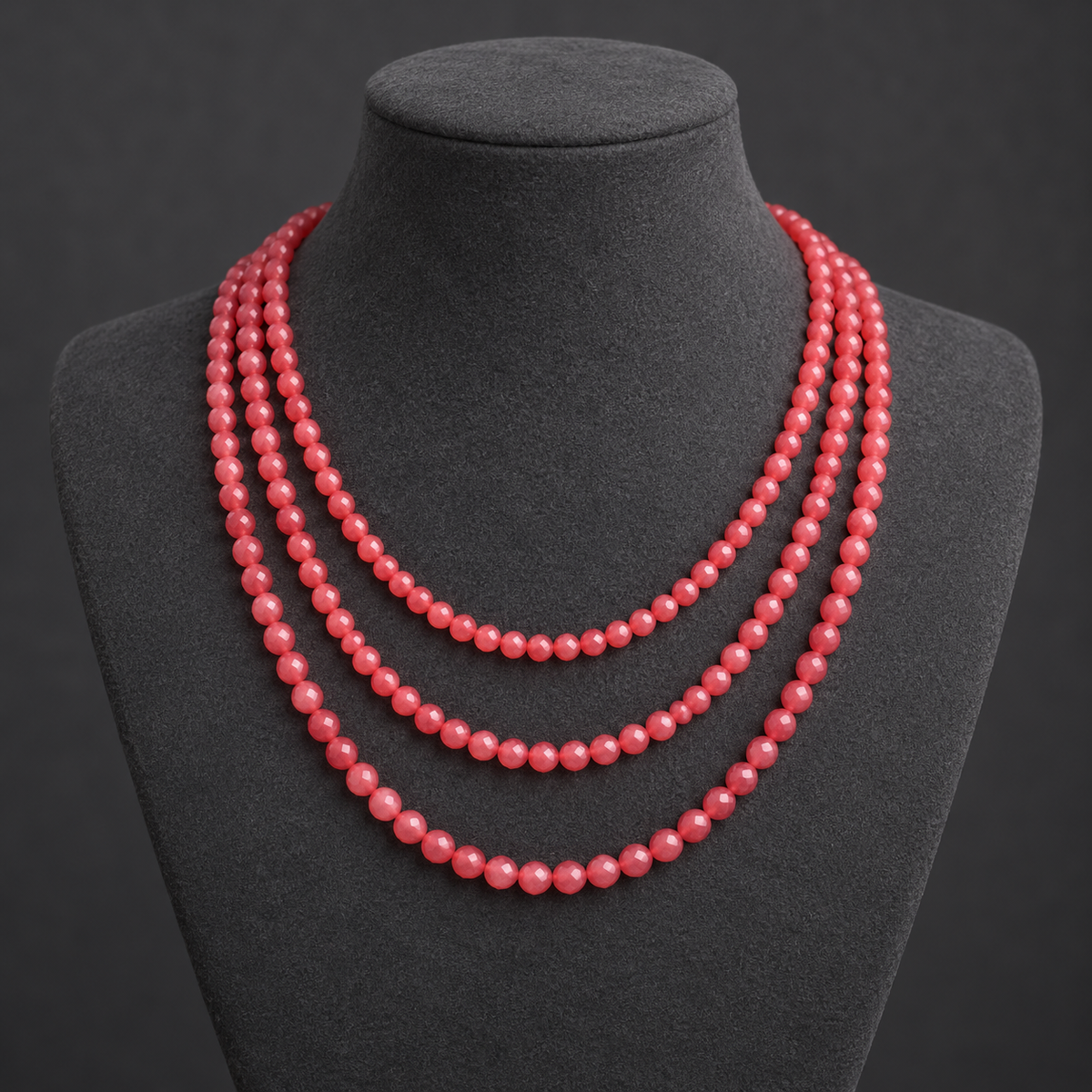 Faceted Red Agate - neck display