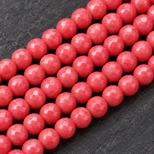 Faceted Red Agate - dark close-up