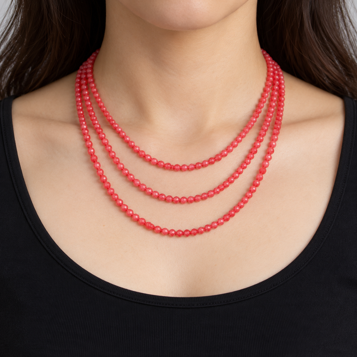 Faceted Red Agate - necklace styling example