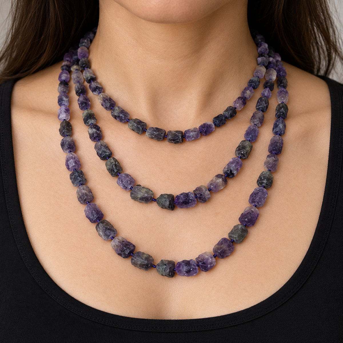 Raw Amethyst - necklace styling example
