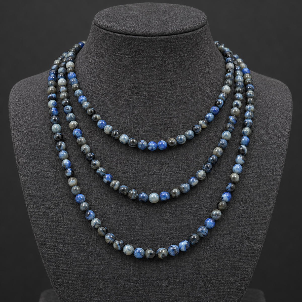 Royal Blue Crazy Agate - neck display