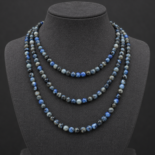Royal Blue Crazy Agate - neck display