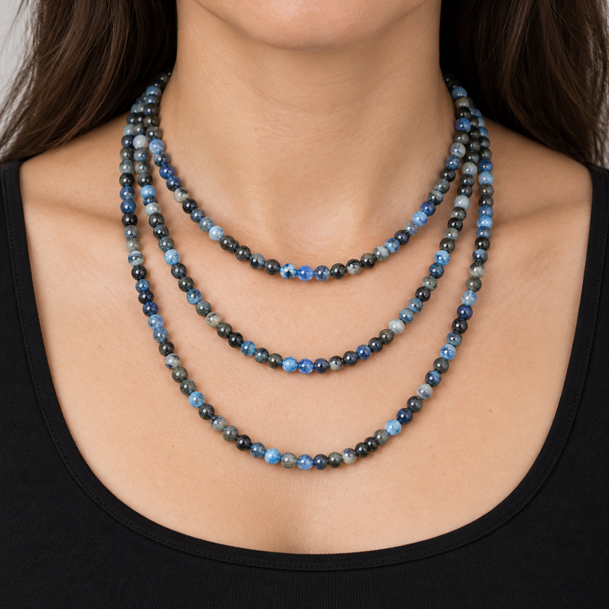 Royal Blue Crazy Agate - necklace styling example