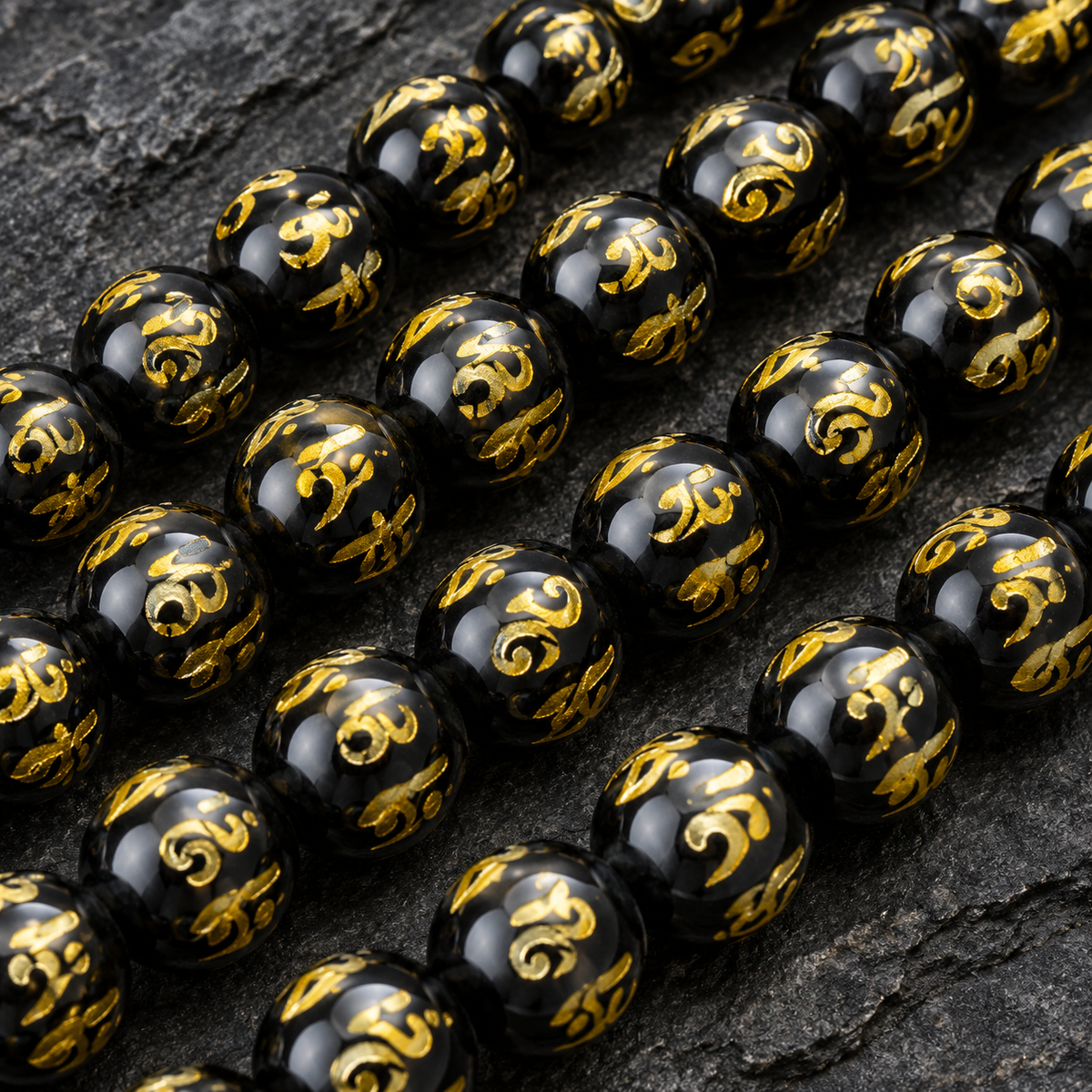 tibetan mantra - dark close-up