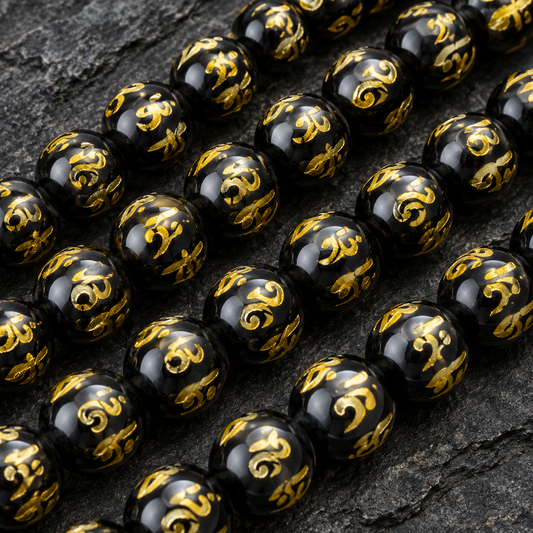 tibetan mantra - dark close-up