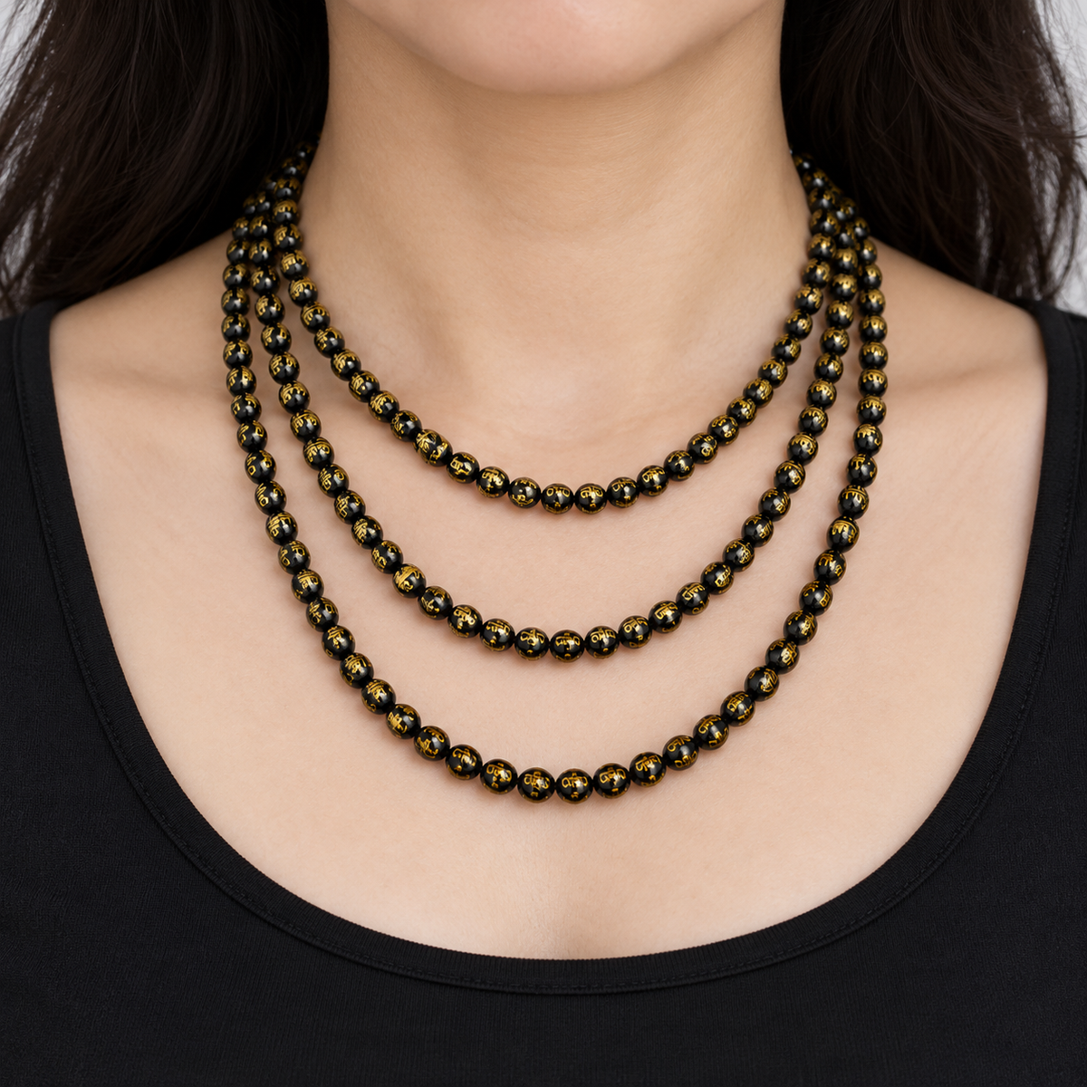 tibetan mantra - necklace styling example