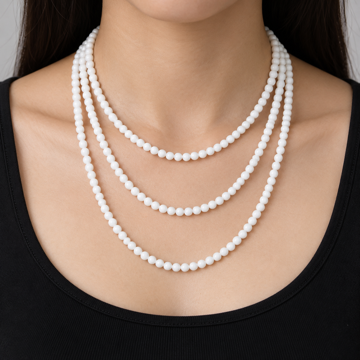 White Agate - necklace styling example