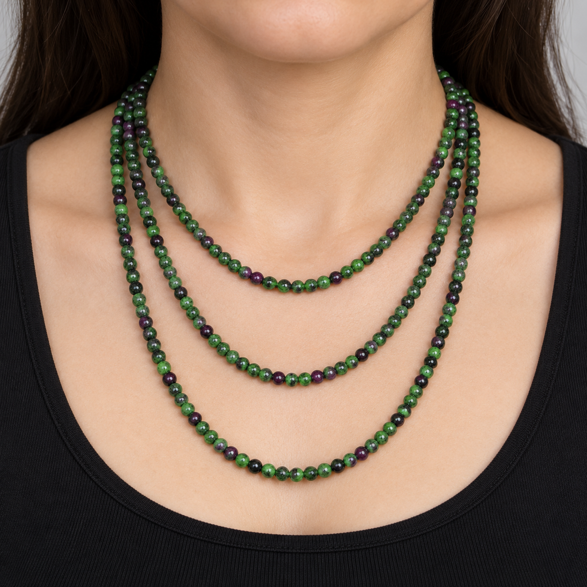Ruby Zoisite - necklace styling example