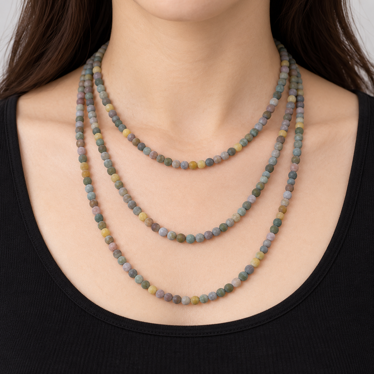 Matte Indian Agate - necklace styling example