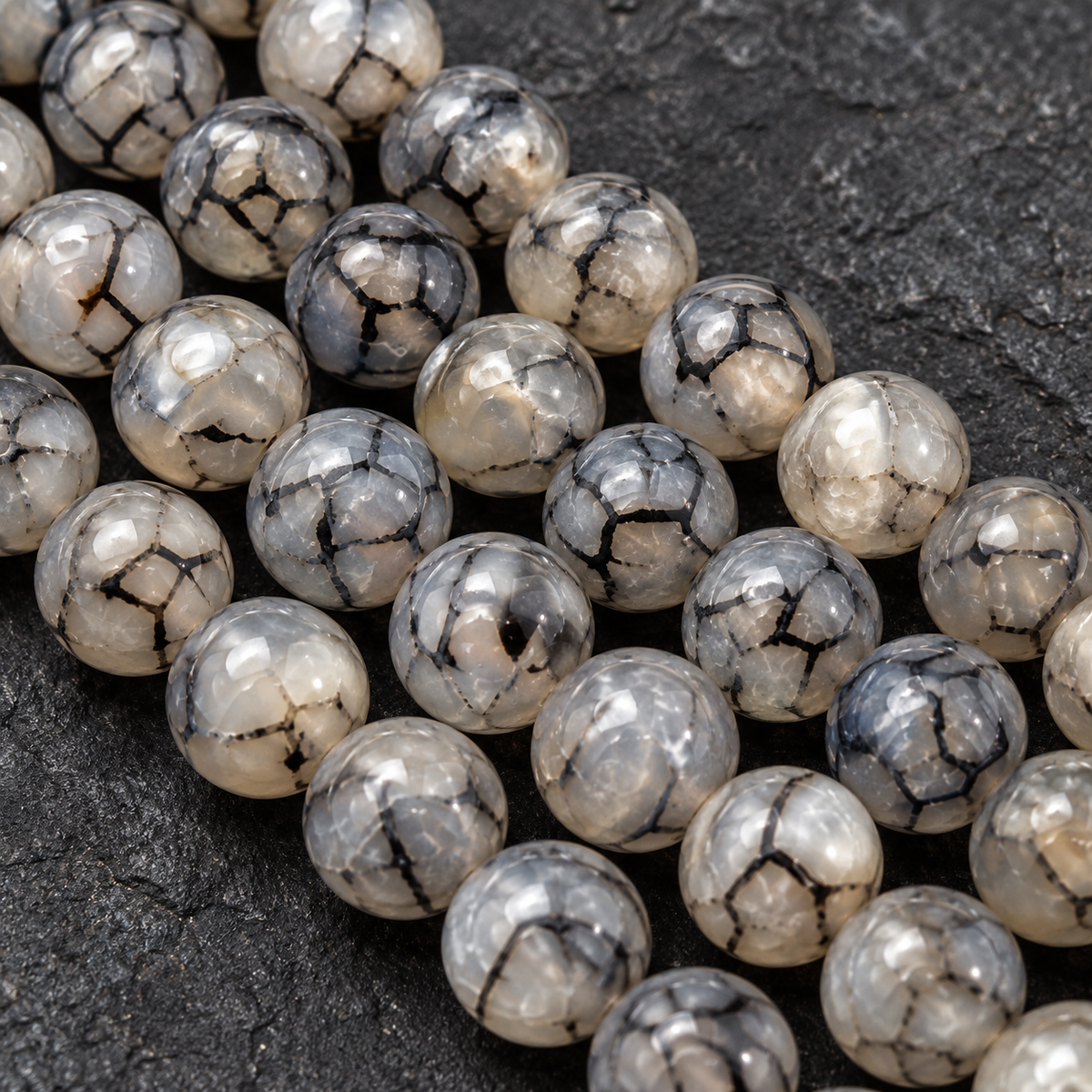 Gray Dragon Agate - dark close-up