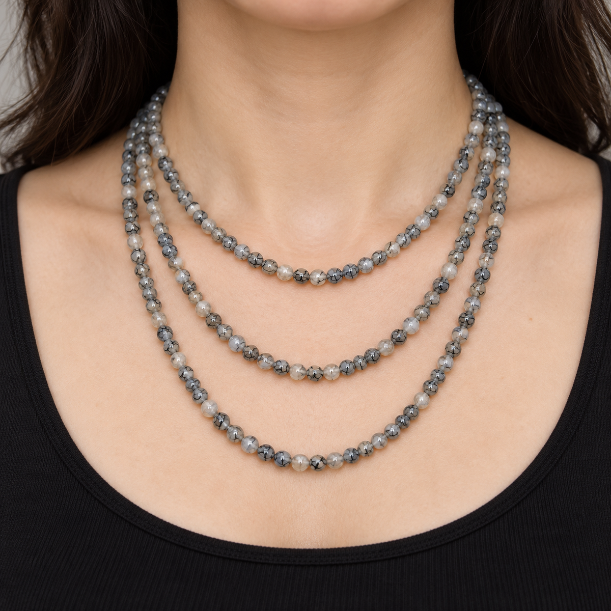 Gray Dragon Agate - necklace styling example