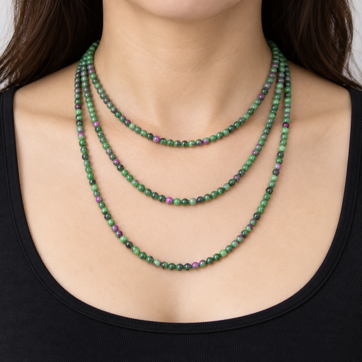 Ruby Zoisite - necklace styling example