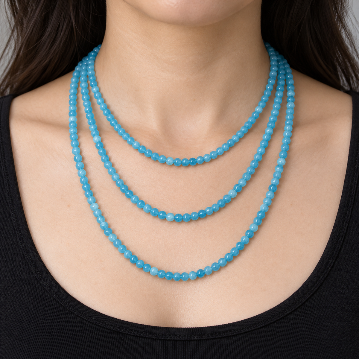 Blue Dead Agate - necklace styling example