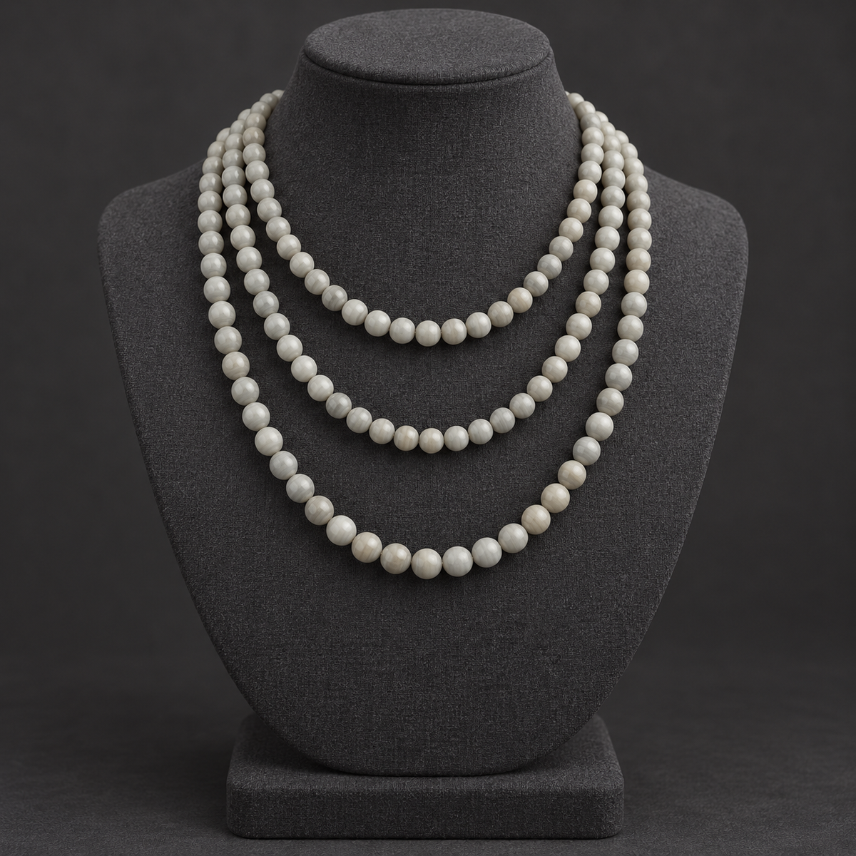 Gray Wooden Jasper - neck display