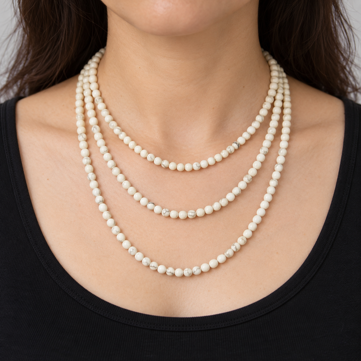 Howlite - necklace styling example