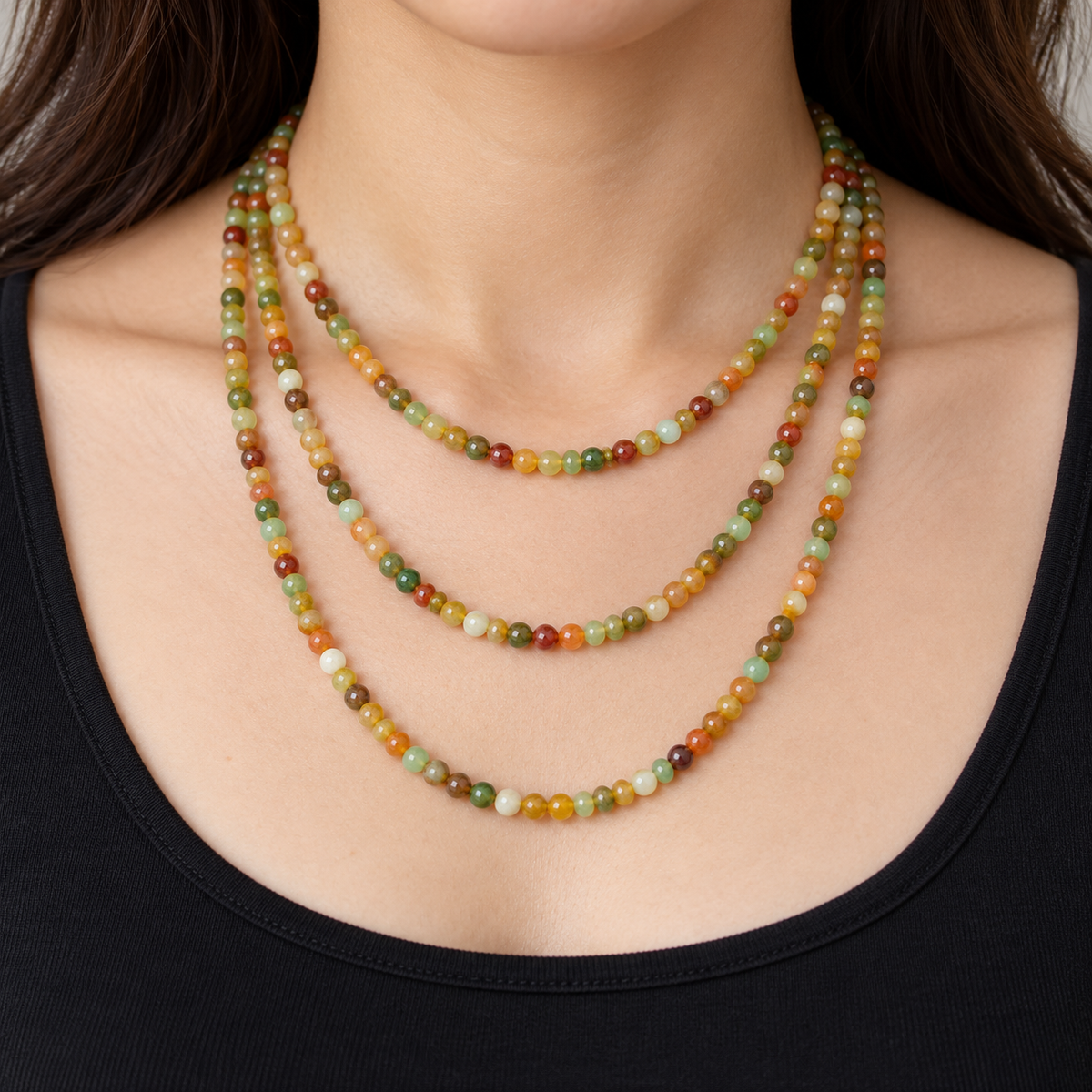 Peacock Agate - necklace styling example