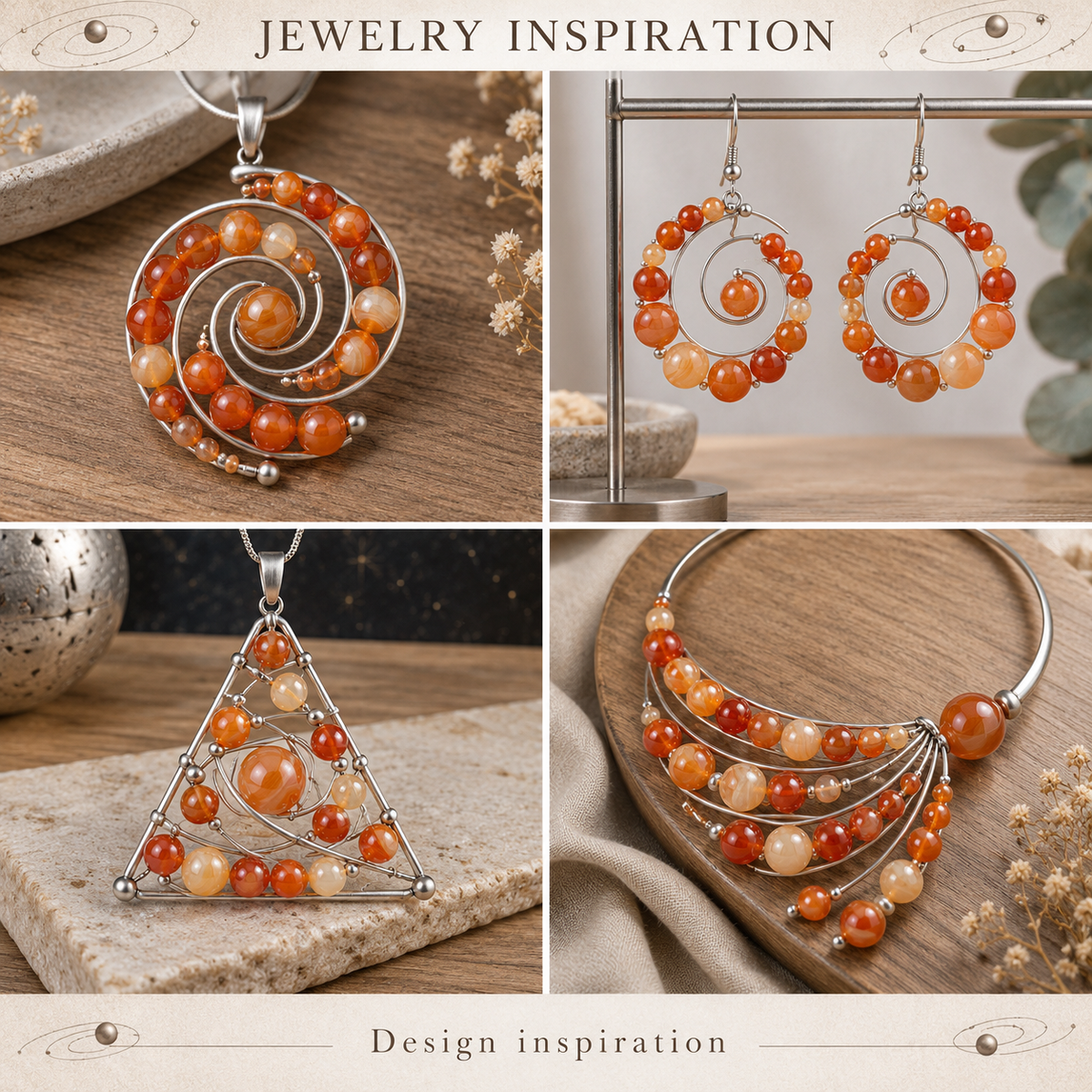 Orange Madagascar Agate 8mm Round - jewelry inspiration