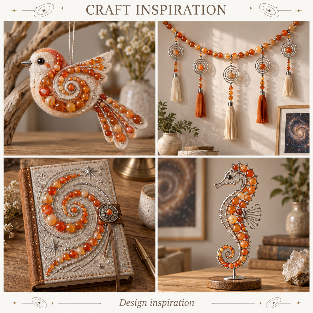 Orange Madagascar Agate 8mm Round - craft inspiration