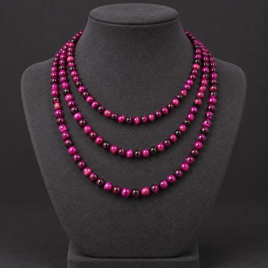 Purple Tiger Eye - neck display