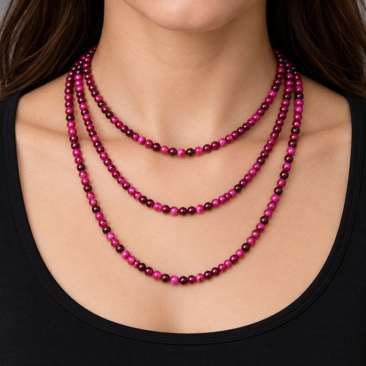 Purple Tiger Eye - necklace styling example