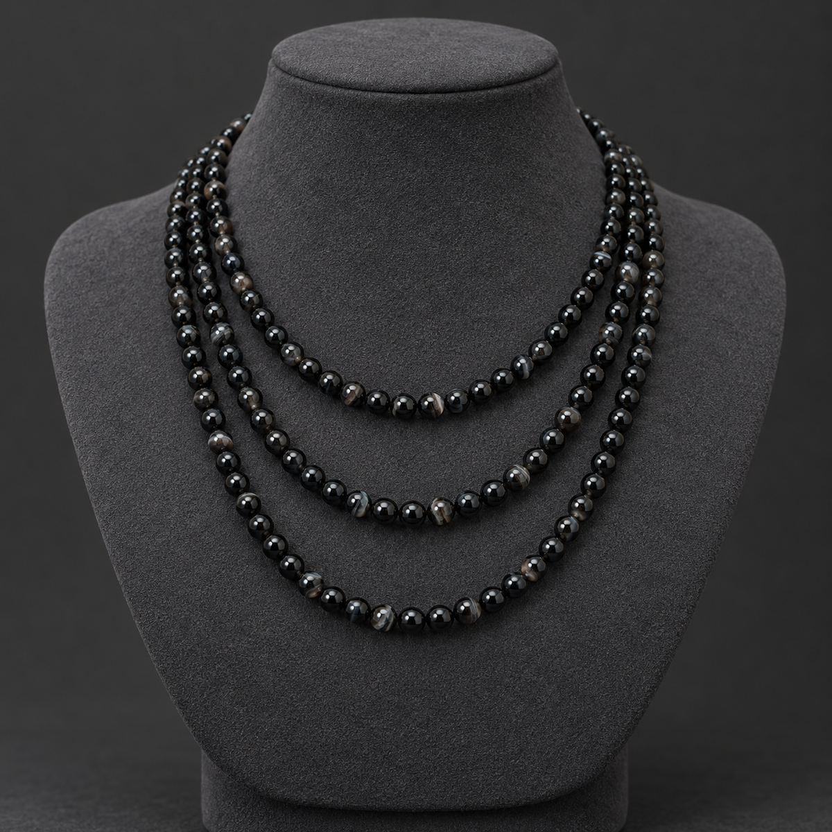 Black Agate - neck display