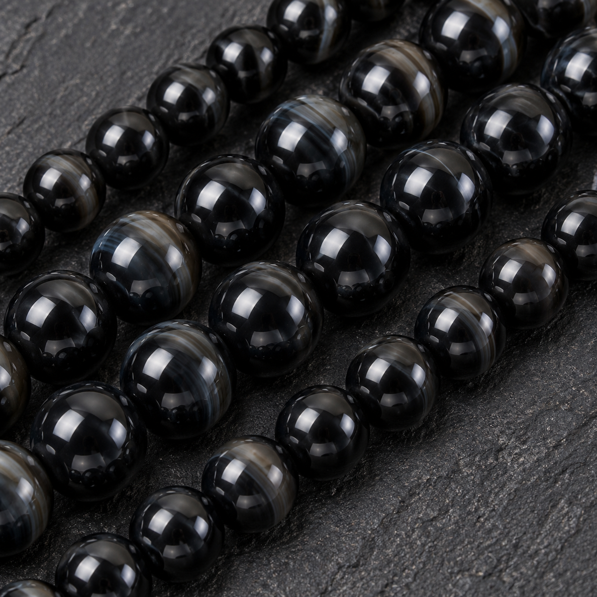 Black Agate - dark close-up
