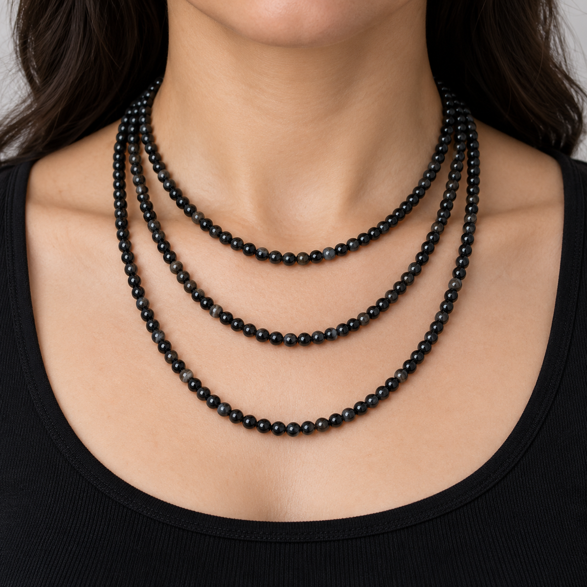 Black Agate - necklace styling example