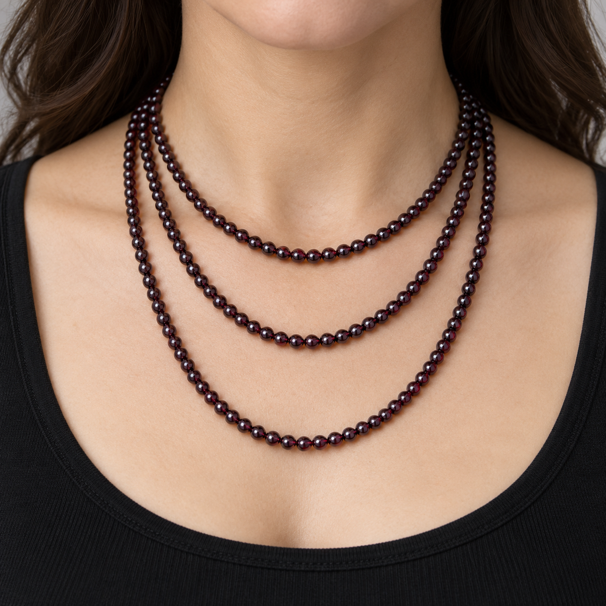 Dark Garnet - necklace styling example