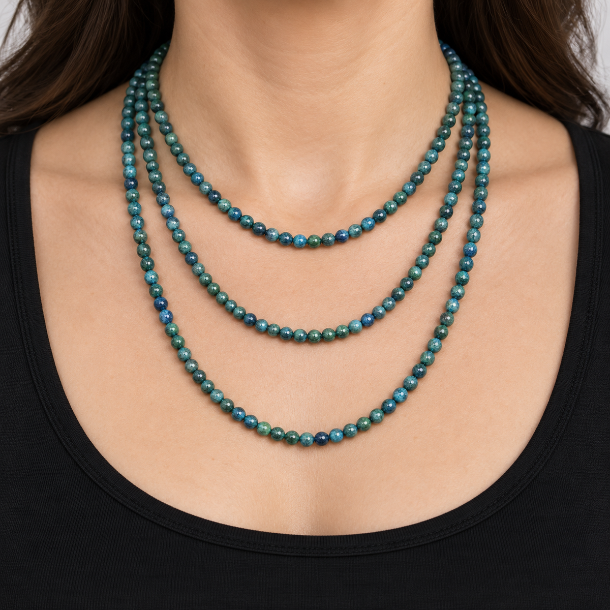 Azurite Chrysocolla - necklace styling example