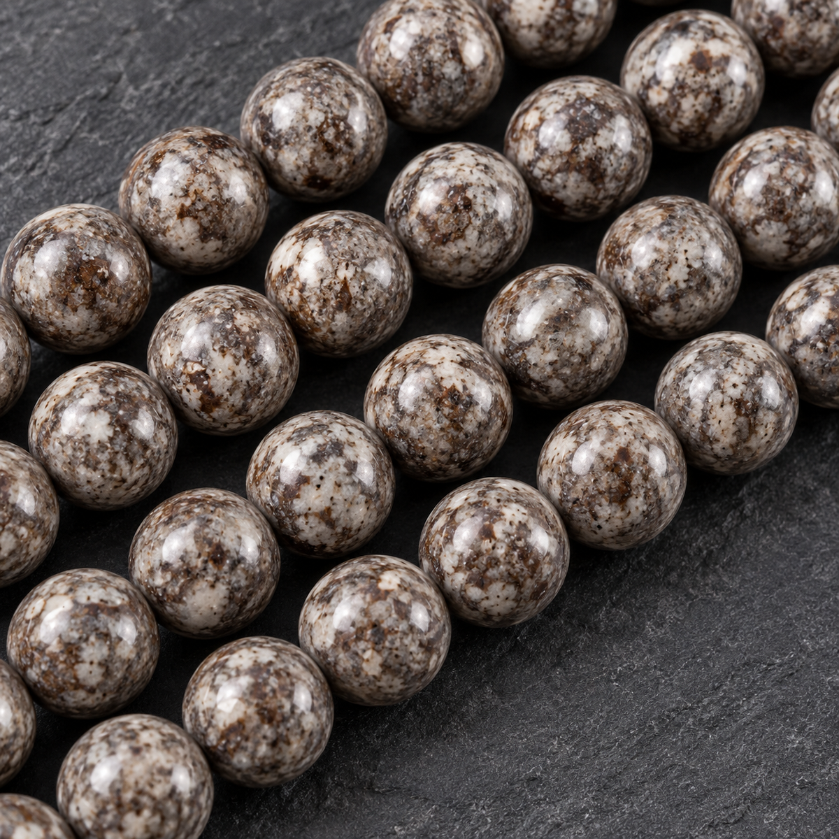 Brown Snowflake Jasper - dark close-up
