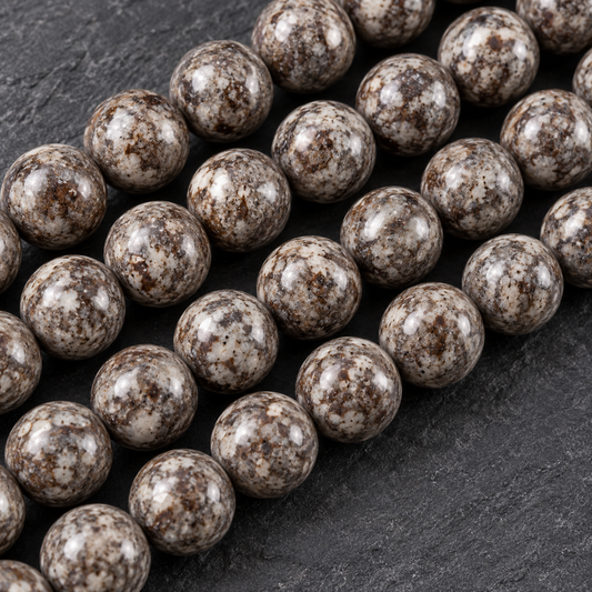 Brown Snowflake Jasper - dark close-up