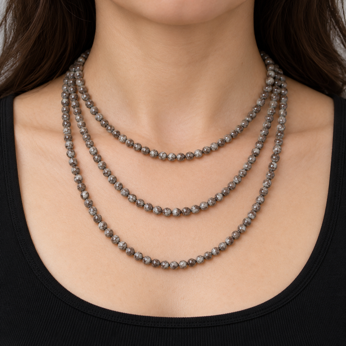 Brown Snowflake Jasper - necklace styling example