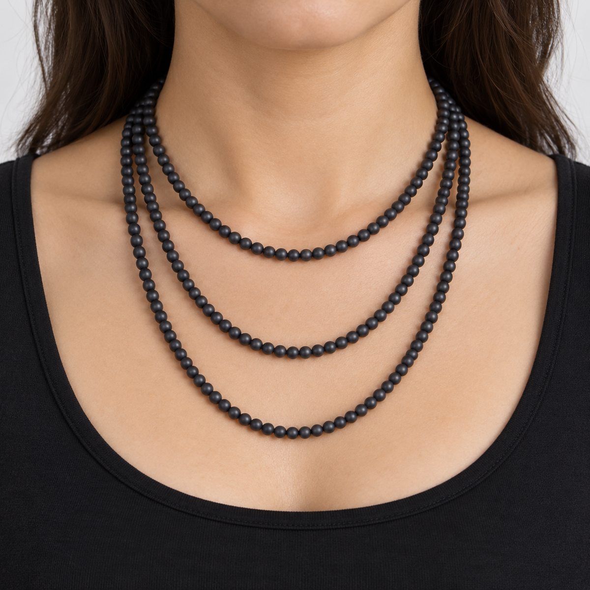 Matte Black Onyx - necklace styling example