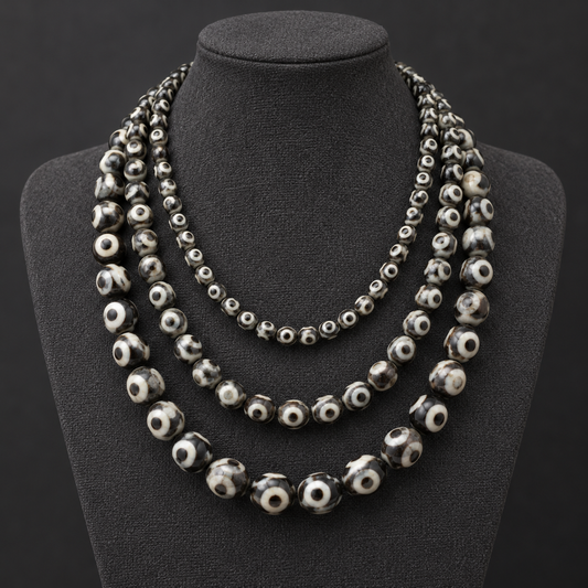 Tibetan DZI Agate - neck display