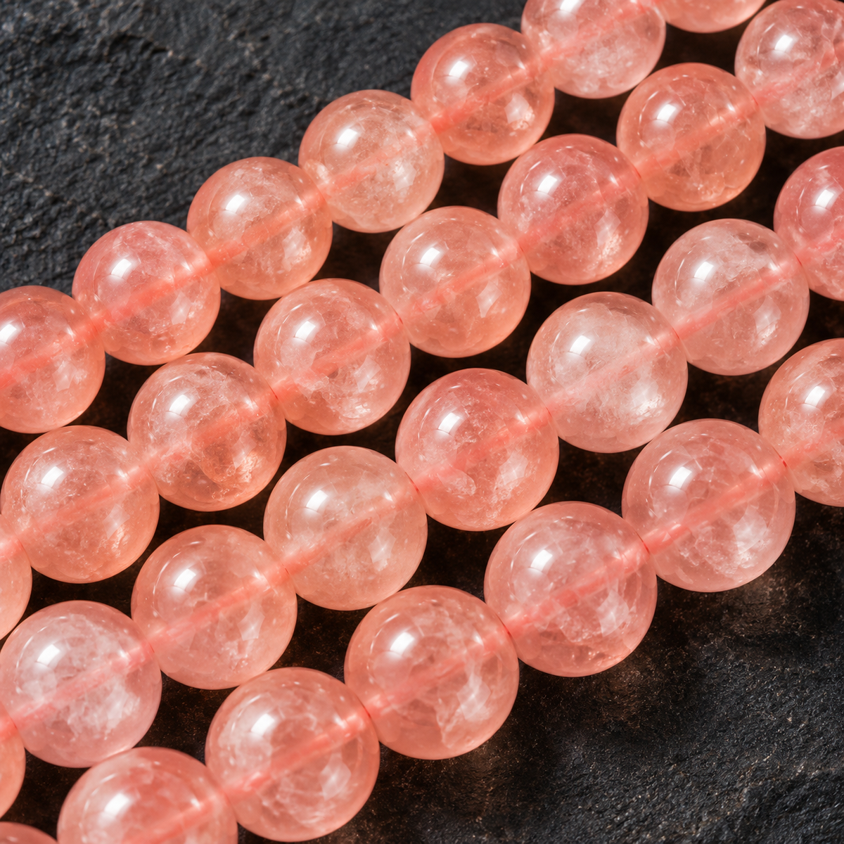 Peach Quartz - dark close-up