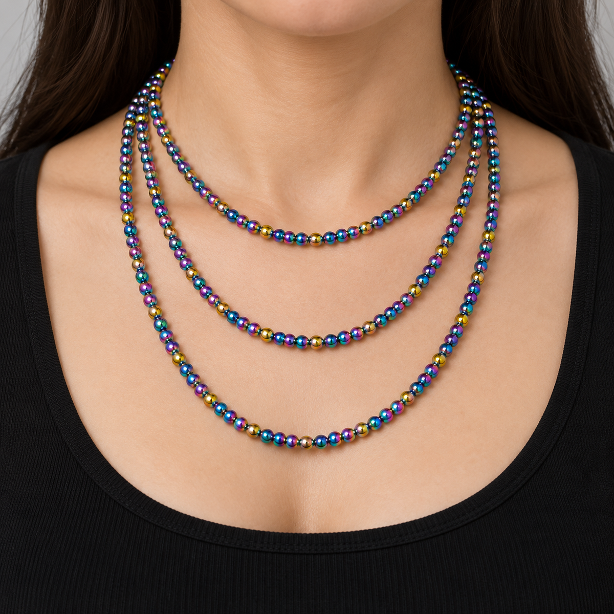 Hematite - necklace styling example