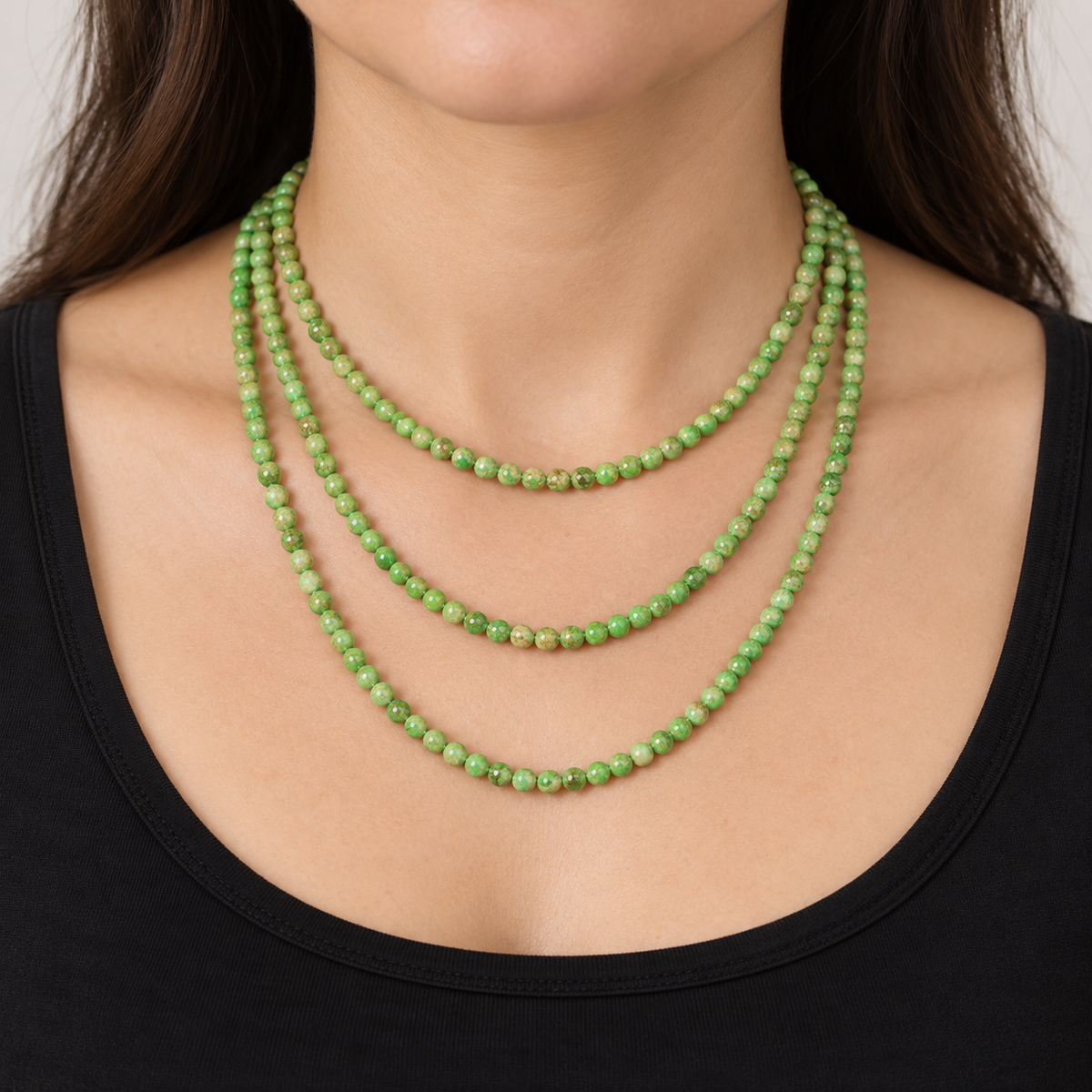 Green Impression Jasper Natural - necklace styling example