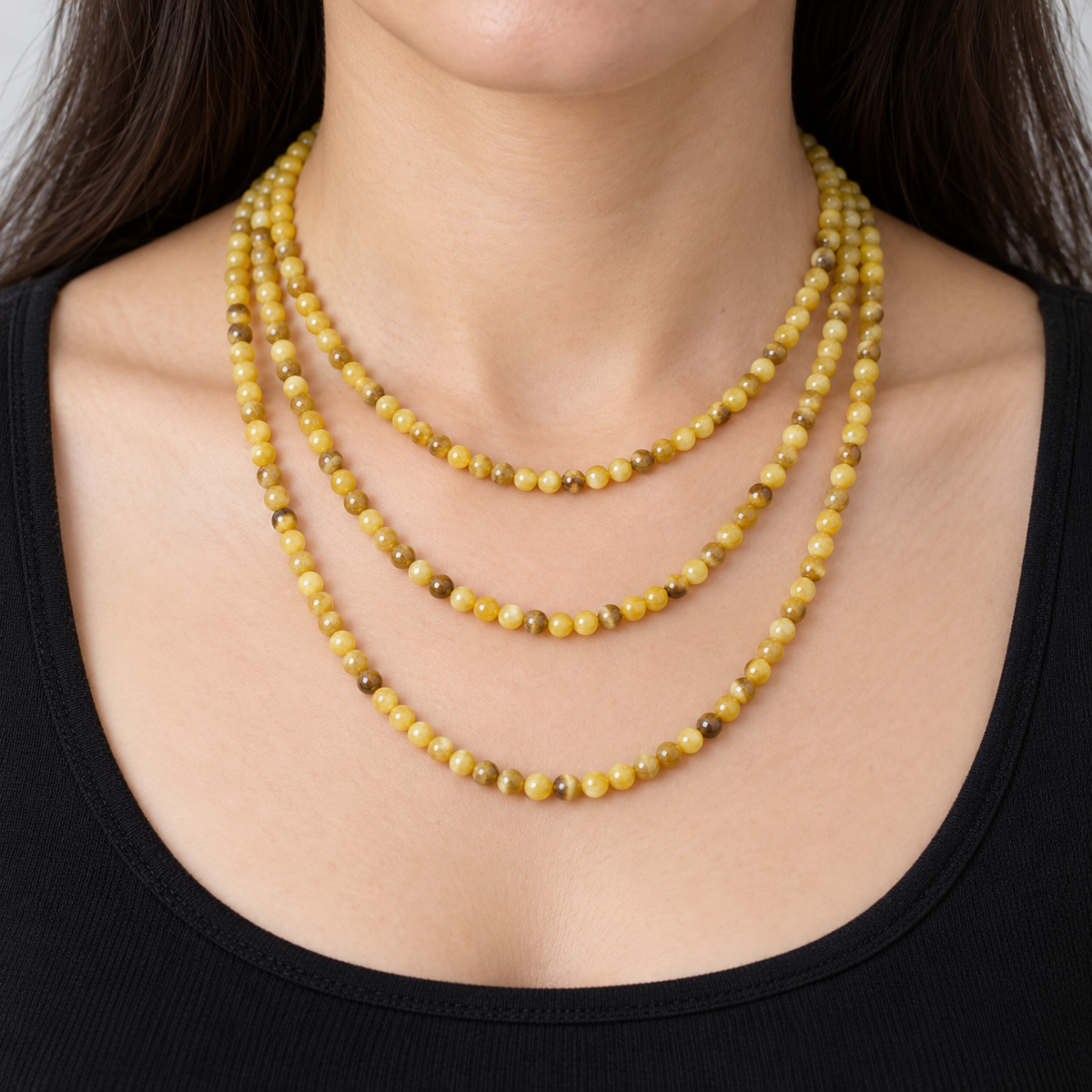 Gold Tiger Eye - necklace styling example