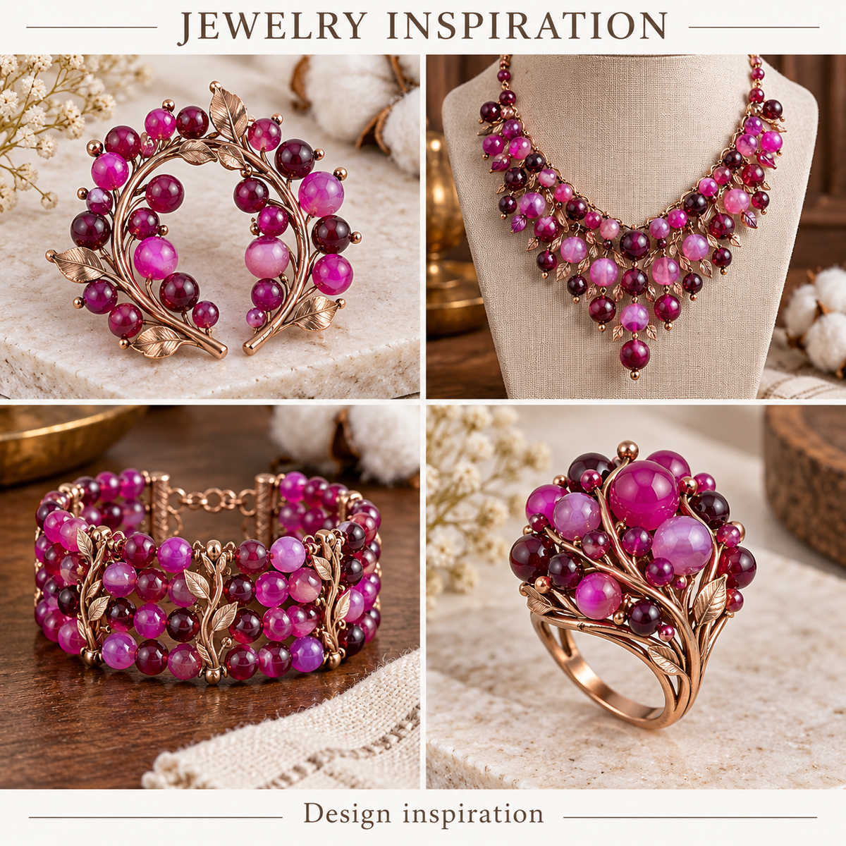 Fuchsia Madagascar Agate Natural - jewelry inspiration