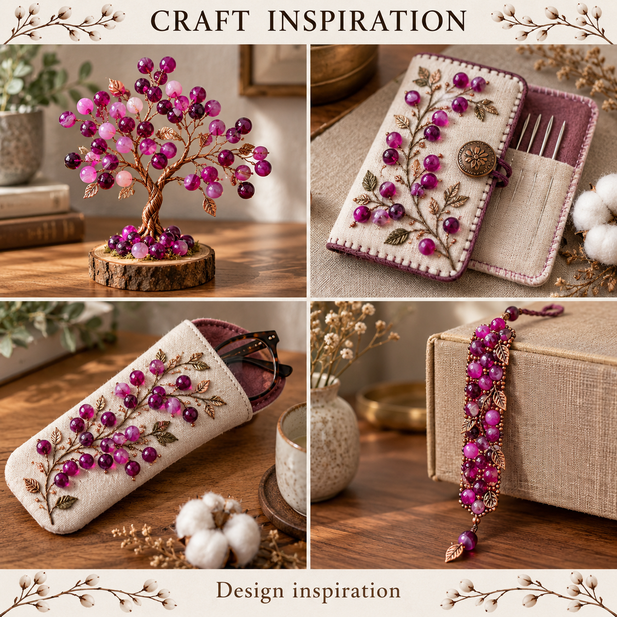 Fuchsia Madagascar Agate Natural - craft inspiration