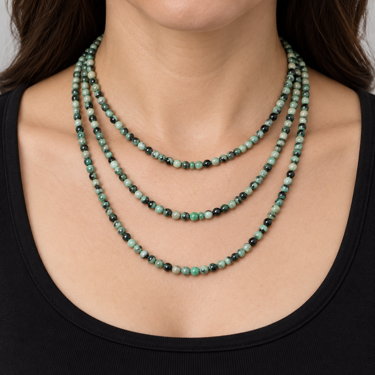 Green Crazy Agate - necklace styling example